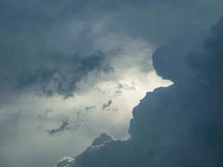 Dark cloud of thunderstorm in the sky before raine