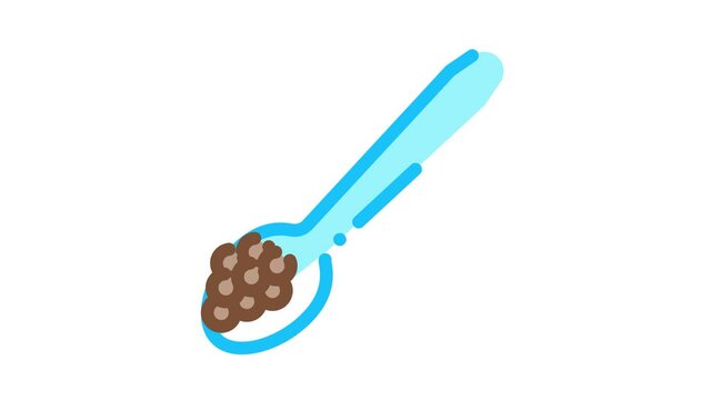 Caviar On Spoon Icon Animation. color Caviar On Spoon animated icon on white background