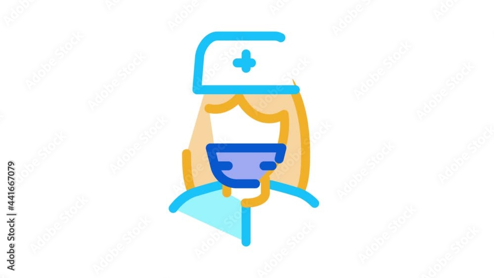 Canvas Prints nurse paramedic icon animation. color nurse paramedic animated icon on white background