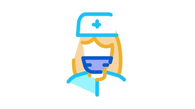 Nurse Paramedic Icon Animation. color Nurse Paramedic animated icon on white background