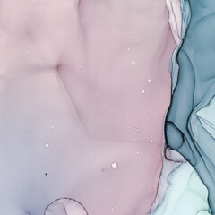 Clouds Macro. Oil Hand Artistic Wall. Mix Brush