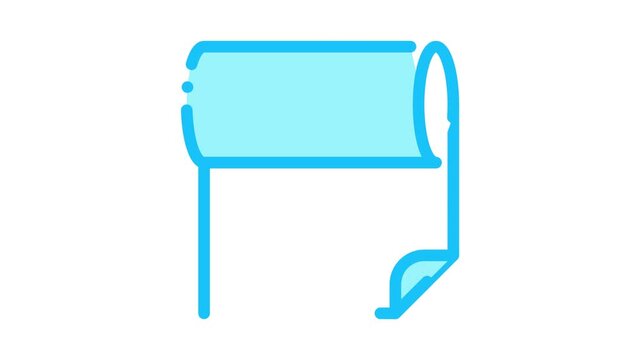 Fabric Roll Icon Animation. color Fabric Roll animated icon on white background