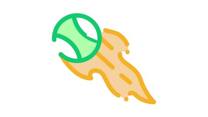 Tennis Ball Flame Icon Animation. color Tennis Ball Flame animated icon on white background - Powered by Adobe