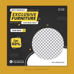 Exclusive furniture sale social media promotion banner template