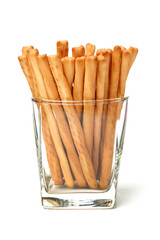 bread sticks on white background