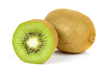Kiwi fruits on white background