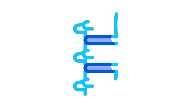 Human Spine Icon Animation. color Human Spine animated icon on white background