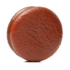 chocolate cake on white background 