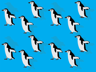 Animal Animation Chinstrap Penguin Cartoon Vector Seamless Wallpaper