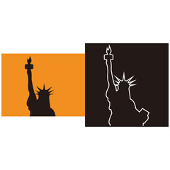 Liberty statue  icon vector logo design