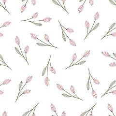 simple pattern of pink buds for fabric and background design