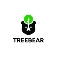 Treebear Logo Simple Negatif Space