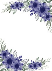 beautiful purple watercolor frame for wedding card