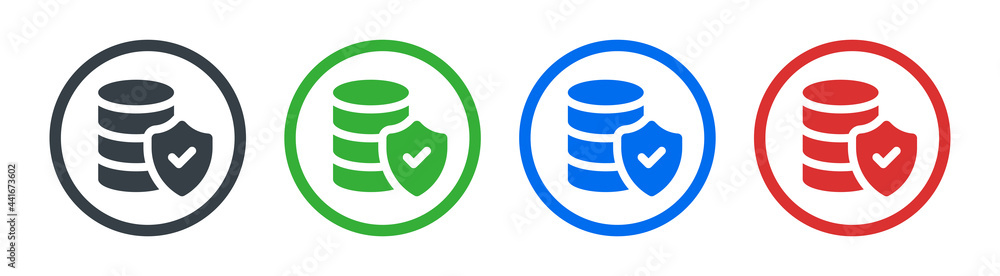Aufkleber Data protection icon. Database security system symbol vector illustration.