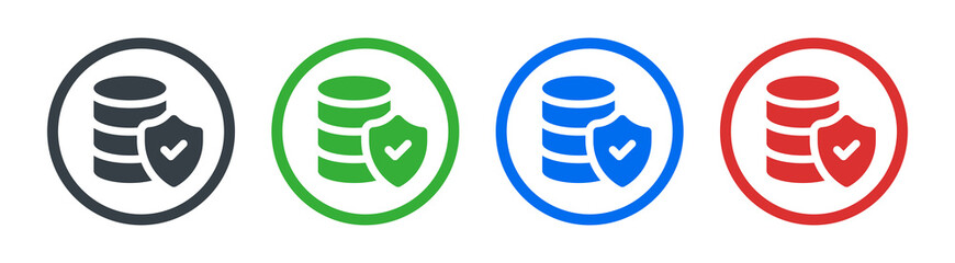 Data protection icon. Database security system symbol vector illustration.