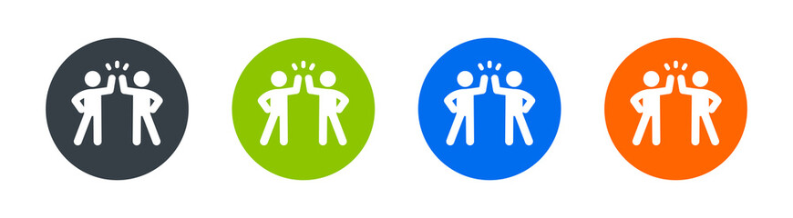 High five hand gesture icon vector. Friends, coworker and teamwork symbol.