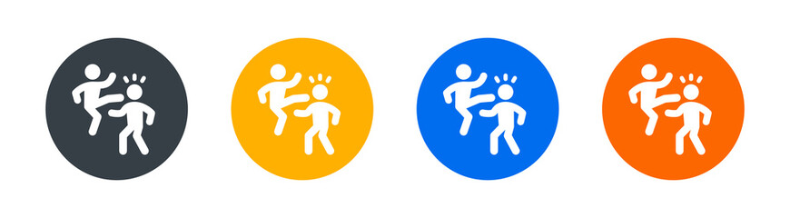 Kickboxing icon set vector isolated on white background. Combat concept