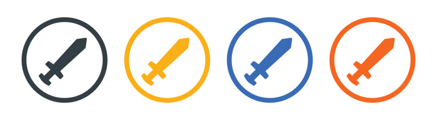 Set of sword icon vector illustration. Weapon concept