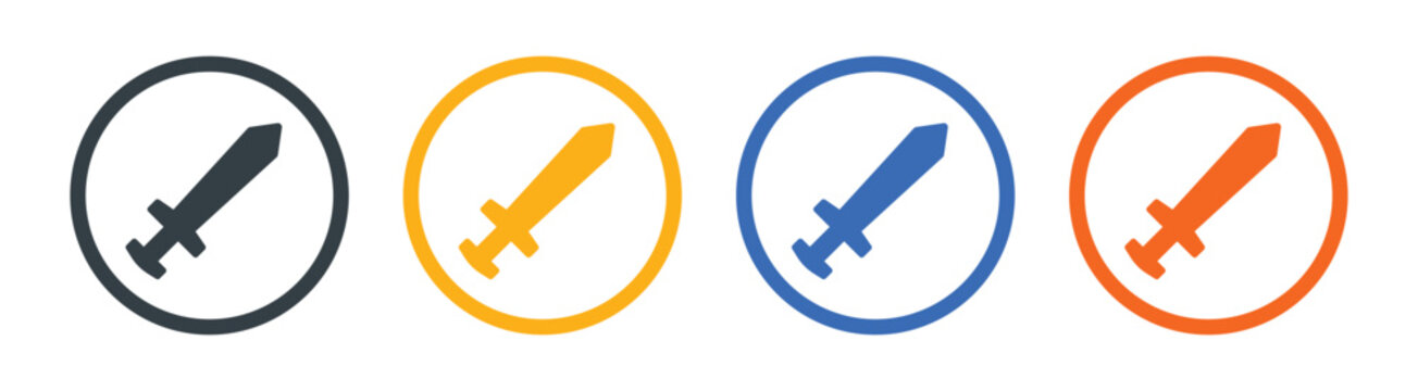 Set of sword icon vector illustration. Weapon concept