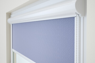 Closeup of  window roller blind - 3D illustration