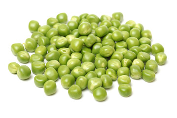 Fresh peas isolated on white background