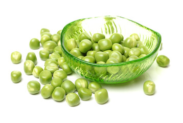 Fresh peas isolated on white background 