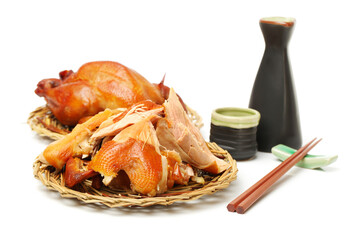 Roast Chicken on white background