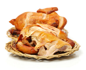 Roast Chicken on white background