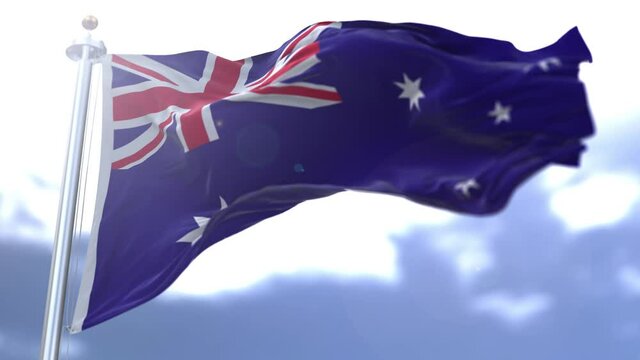 Australia flag waving against the sky