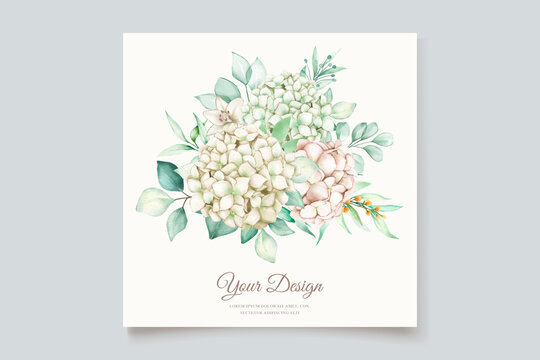 watercolor hydrangea invitation card set