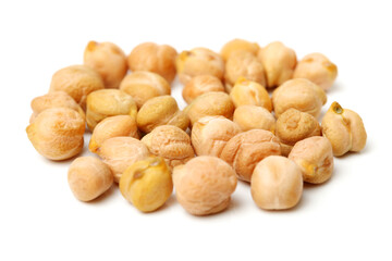 chickpeas on white background