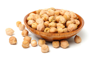 chickpeas on white background