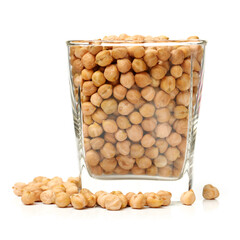 chickpeas on white background