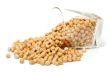 chickpeas on white background