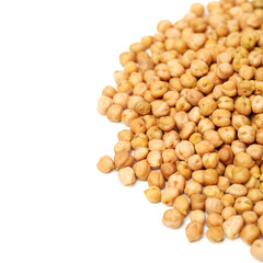 chickpeas on white background