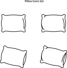 pillow icons set isolated on white background. pillow icon thin line outline linear pillow symbol for logo, web, app, UI. pillow icon simple sign.