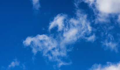 View of Cloudscape during a colorful and sunny spring day. Taken on the West Coast of British Columbia, Canada.