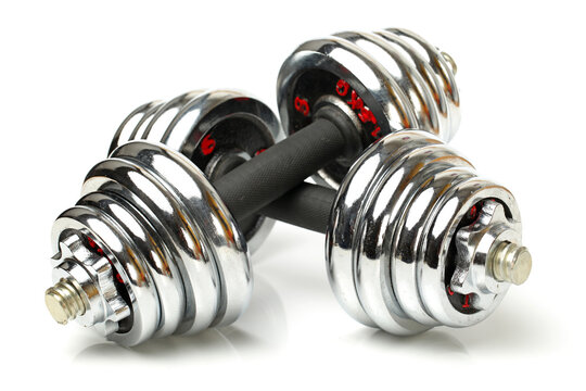 Dumbbell On White Background 