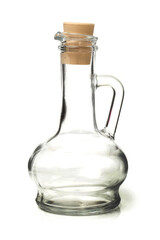 a bottle of olive oil on white background