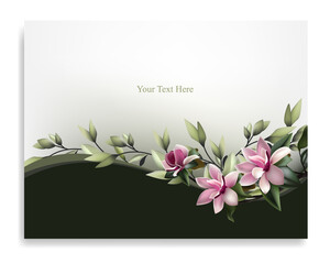 wedding card template with vintage plant
