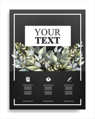 brochure template with beautiful plant 
