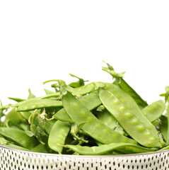 Snow peas isolated on white background