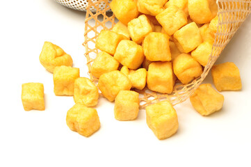Tofu bubble on the white background