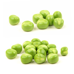 Fresh peas isolated on white background 