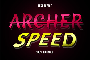 Fototapeta na wymiar Editable Text Effect ARCHER SPEED