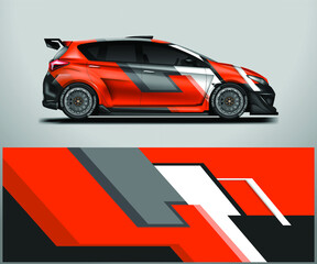 Car Wrap Racing Design Vector. Graphic background designs for vehicle . Daily Car Wrap 