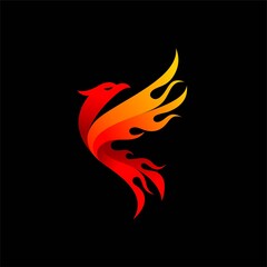 Eagle logo with fire element