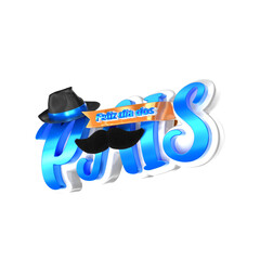 3d element fathers day in brazilian for social media