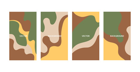 Vector set of abstract creative backgrounds in minimal trendy style with copy space for text - design templates for social media stories 