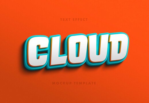 Cartoon 3D Text Effect Mockup